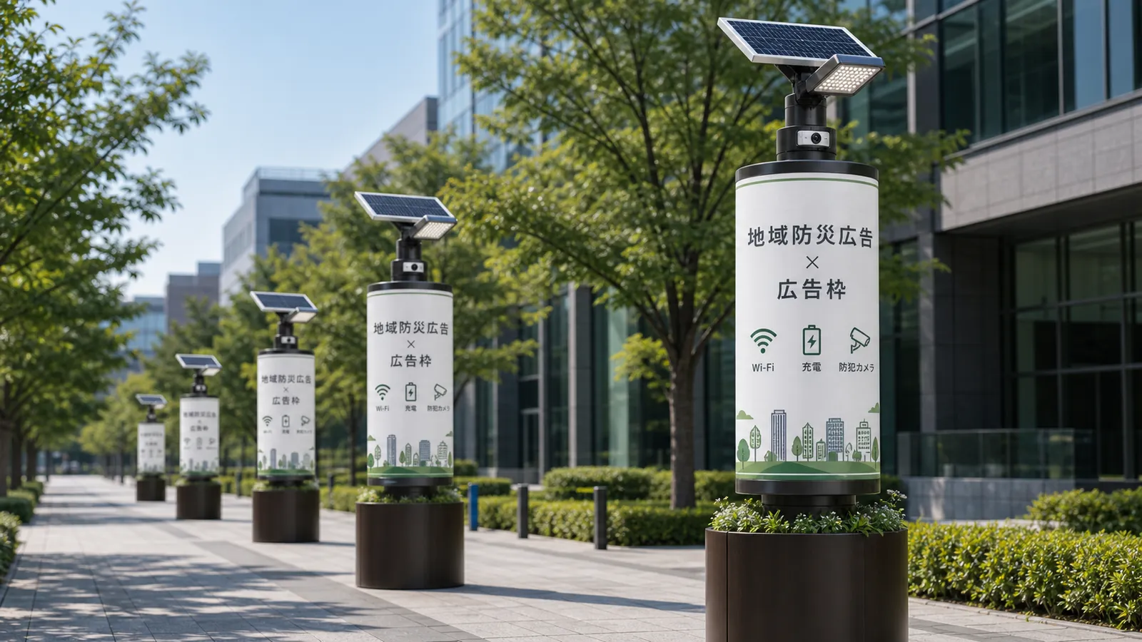 架空広告を掲出した広告灯のイメージ